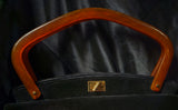 RARE HTF 1950s JOLLES ORIGINAL WOOL LUCITE HANDLE POODLE HANDBAG
