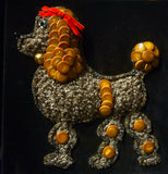 RARE HTF 1950s JOLLES ORIGINAL WOOL LUCITE HANDLE POODLE HANDBAG