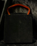 RARE HTF 1950s JOLLES ORIGINAL WOOL LUCITE HANDLE POODLE HANDBAG