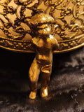 VINTAGE MATSON INSPIRED HOLLYWOOD REGENCY TRIANGULAR CHERUB HELD TRINKET/JEWLERY BOX