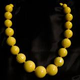 Yellow Lucite Graduated Bead Necklace