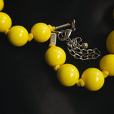 Yellow Lucite Graduated Bead Necklace