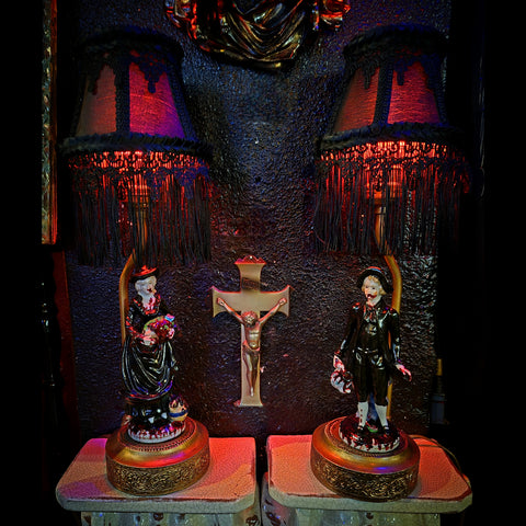 UPCYCLED ANTIQUE VAMPIRE LAMP SET