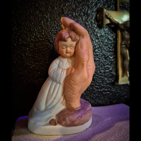 IN GODS HAND VINTAGE PORCELAIN FIGURINE