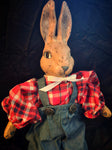 SOME BUNNY LOVES ME VINTAGE HAND-MADE CLOTH AND PORCELAIN DOLLS