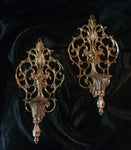 VINTAGE SET OF BRASS CANDLE WALL SCONCES